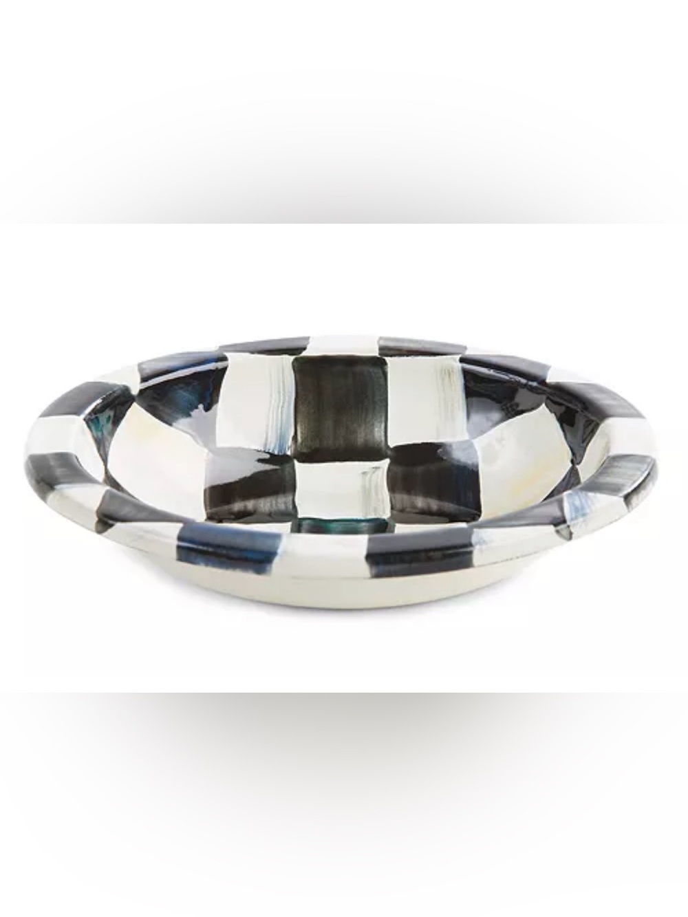MacKenzie - Childs Enamel Courtly Check  Soap Dish